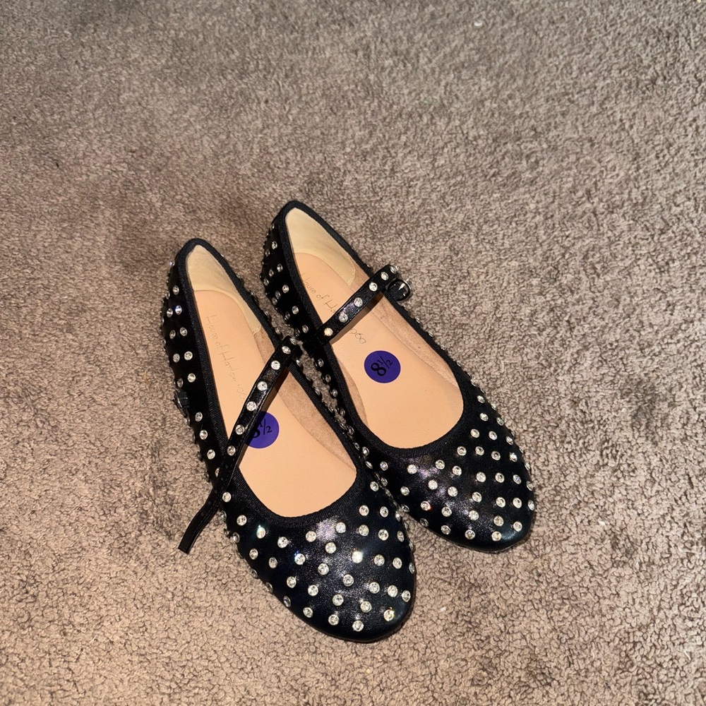 House of Harlow Black Studded Mary Jane Flats